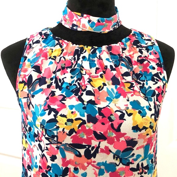 Juicy Couture Cinched Halter Floral Sleeveless Belted Midi Dress sz XS - Picture 13 of 14